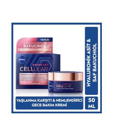 NIVEA Cellular Expert Lift Natural Retinol Alternative Pure Bakuchiol Night Cream with Hyaluronic Acid 50 ml