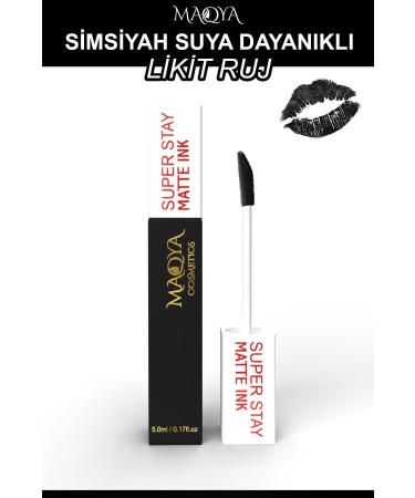 MAQYA Cosmetics Professional Super Black Matte Liquid Lipstick