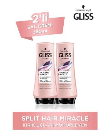 Gliss Split Hair Miracle Conditioner 360 ml X 2 Pieces