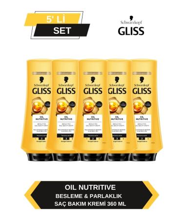 Gliss Oil Nutritive Hair Conditioner 360ml x Set of 5
