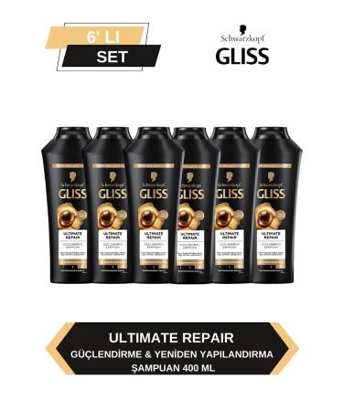 Gliss Ultimate Repair Shampoo 400ml x Set of 6