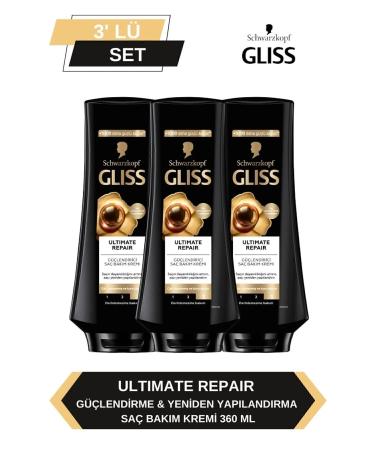 Gliss Ultimate Repair Conditioner 360 ml X 3 Pieces