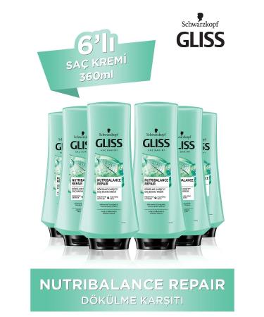 Gliss Nutribalance Repair Anti-Hair Loss Conditioner 360 ml 6-pack
