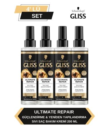 Gliss Ultimate Repair Liquid Conditioner 200ml x Set of 4