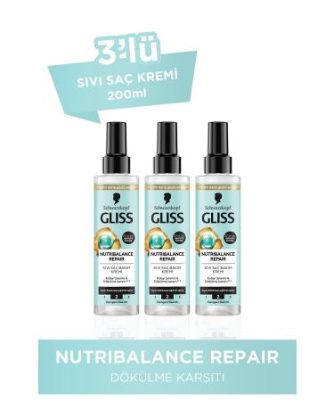 Gliss Liquid Conditioner 200ml Nutri-balance Repair X3