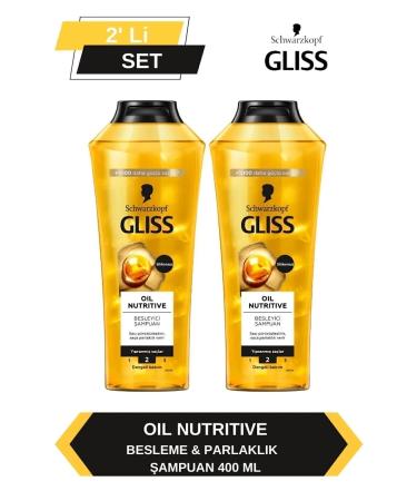 Gliss Oil Nutritive Shampoo 400ml x Set of 2
