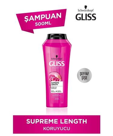 Gliss Supreme Length Protective Shampoo - With Biotin Complex and Peony Flower Extract 500 ml