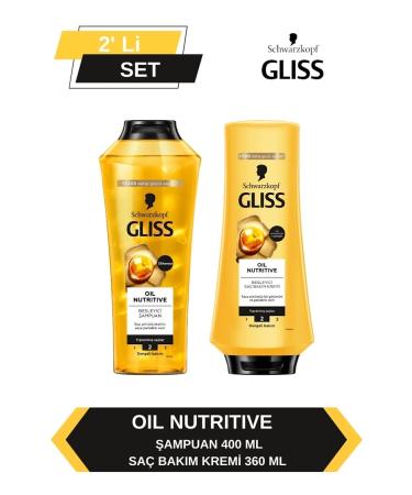 Gliss Oil Nutritive Shampoo 400ml Hair Conditioner 360ml