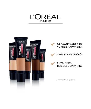 L'Oreal Paris Infaillible 24h Matte Cover High Coverage Foundation No 110 Rose Vanilla - Buy Online on GoSupps.com