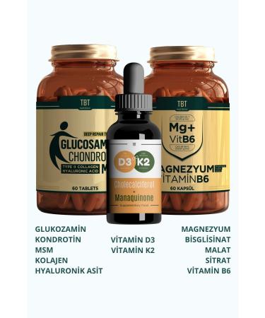 TBT Triple Supplement Power Pack: Comprehensive Body Care with Joint Health Magnesium Support and Vitamin D