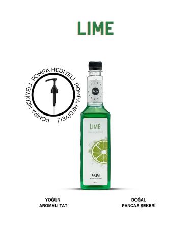 FAIN LIME SYRUP 750 ML + PUMP - INTENSIVE AROMA - NATURAL BEET SUGAR