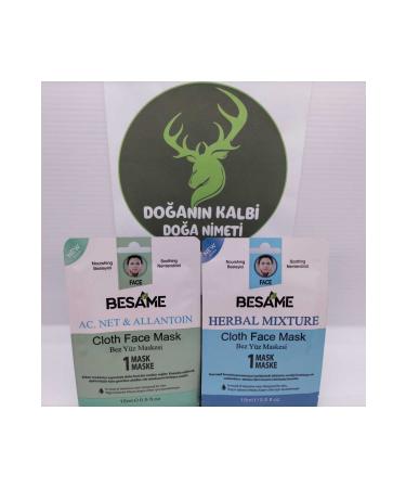 Besame Cosmetics 2 Acne + Herbal Mixed Ready-Made Cloth Face Mask