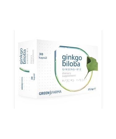 GreenFarma Ginkgo Biloba - Gingseng - B12 30 Capsules