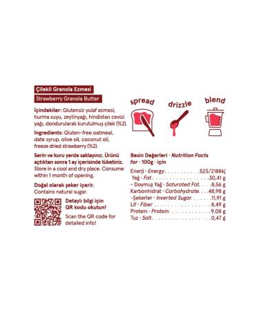 FRO Granola Butter Strawberry Gluten-Free Sugar-Free Vegan Spreadable Breakfast Snack 250gr - Buy Online on GoSupps.com