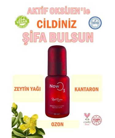 NOWO3 Red Ozone 50 Ml Active Oxygen Ozone Olive Oil and St. John's Wort Flower Extract Ozone Effect on Your Skin