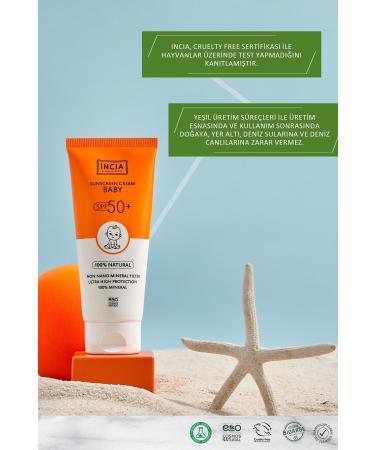 INCIA 0 Natural Baby Sun Cream-Anti-Stain Mineral Filter High Protection 50spf Uva Uvb 50ml - Buy Online on GoSupps.com