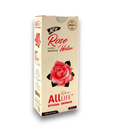 alllife Natural Rose Water 350 ML Drinkable - Buy Online on GoSupps.com