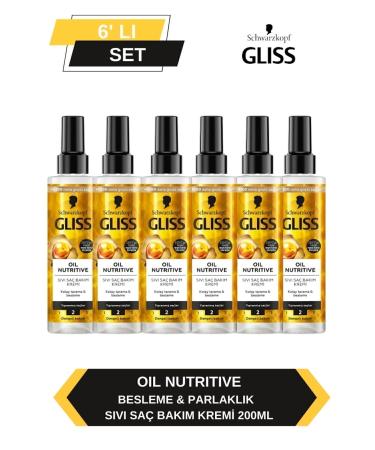 Gliss Oil Nutritive Liquid Hair Conditioner 200ml x Set of 6