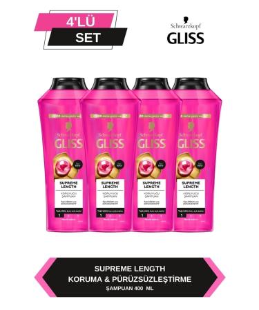 Gliss Supreme Length Long Hair Special Shampoo 400 ml x 4 Pieces