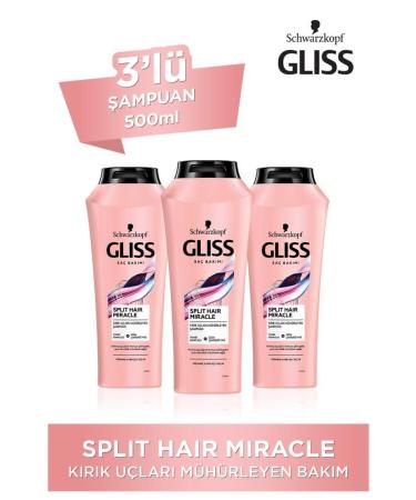 Gliss Split Hair Miracle Shampoo 500 ml X 3 Pieces