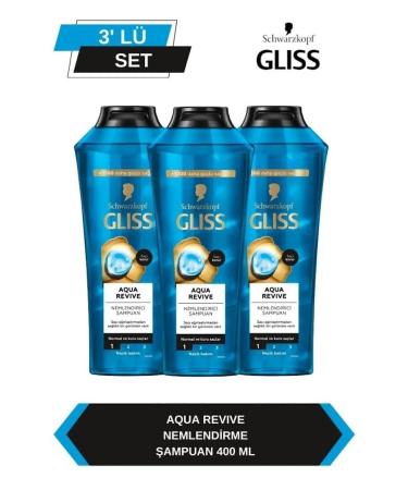 Gliss Aqua Revive Restructuring Shampoo 400 ml X 3 Pieces