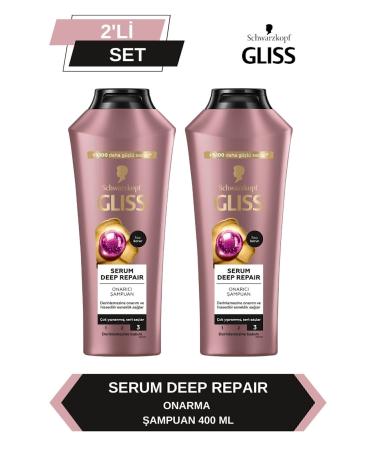 Gliss Serum Deep Repair Repairing Shampoo 400 ml x 2 Pieces
