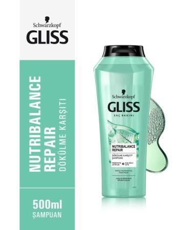 Gliss Nutribalance Repair Anti-Hair Loss Shampoo - With Prebiotic Actives and Birch Water 500 ml
