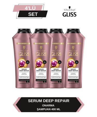 Gliss Serum Deep Repair Repairing Shampoo 400 ml x 4 Pieces