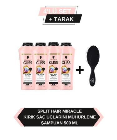 Gliss Split Hair Shampoo 500 Ml X 4 Pieces + Comb