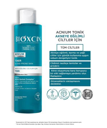 Bioxcin Acnium Tonic 200 Ml Clinical Vegan For Acne Prone Skin Pack of 4 - Buy Online on GoSupps.com