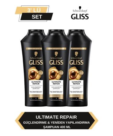 Gliss Ultimate Repair Shampoo 400ml x Set of 3