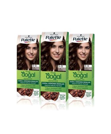 Palette Permanent Natural Colors Hair Dye 5-0 Light Brown X 3 Pieces - Buy Online on GoSupps.com