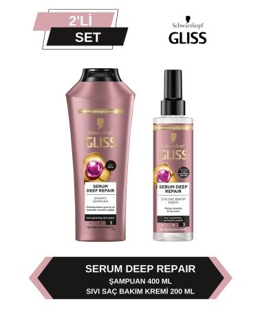 Gliss Serum Deep Repair Shampoo 400 ml + Liquid Conditioner 200 ml