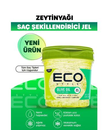 ECO Style Olive Oil Nourishing Hair Styling Gel Maximum Hold 236ml Olive Oil Styling Gel Max Hold