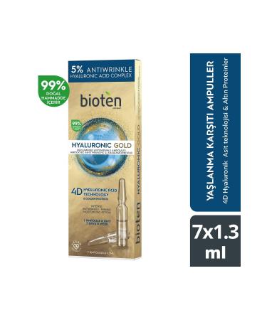 Bioten Hyaluronic Gold Anti-Aging Re-Plumping Ampoules 7 X 1.3 Ml