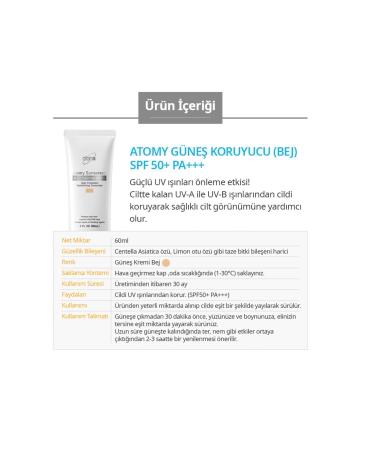 ATOMY01 ATOMY SUN PROTECTIVE CREAM BEIGE - Buy Online on GoSupps.com