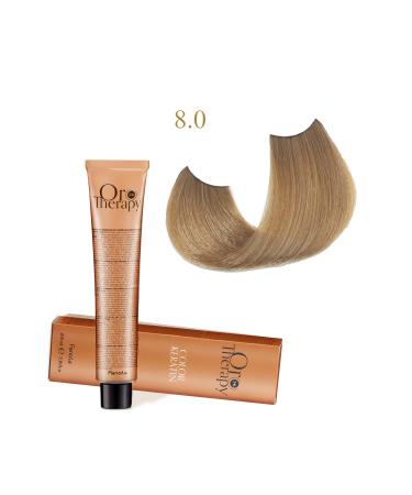 Fanola Oro Therapy 24k Color Keratin With Gold & Argan Oil 100ml (ammonia Free) 8.0 Light Blonde
