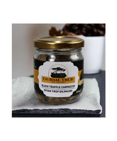 gourmet truffle Black Truffle Mushroom Slices carpaccio 200 gr tuber Aestivum Canned - Buy Online on GoSupps.com