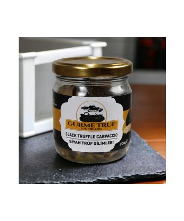 gourmet truffle Black Truffle Mushroom Slices carpaccio 200 gr tuber Aestivum Canned - Buy Online on GoSupps.com