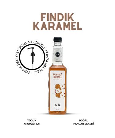 FAIN HAZELNUT CARAMEL SYRUP 750 ML + PUMP - INTENSIVE AROMA - NATURAL BEET SUGAR