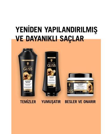 Gliss 4 in 1 Repairing & Restructuring Hair Care Mask Ultimate Repair 400 mlX2 - Buy Online on GoSupps.com