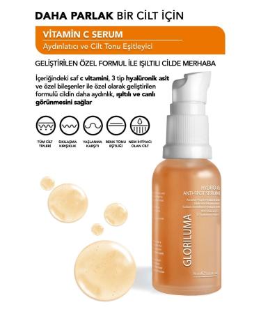 Gloriluma Anti-Blemish Brightening Moisturizing Vitamin C Serum Vitamin C 2% Hyaluronic Acid Ferulic Acid - Buy Online on GoSupps.com