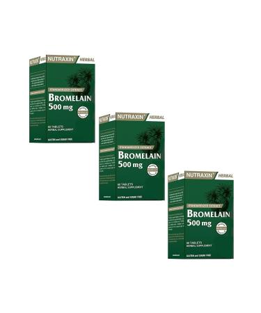 Nutraxin Bromelain 500 Mg 60 Tablets 3 Pieces