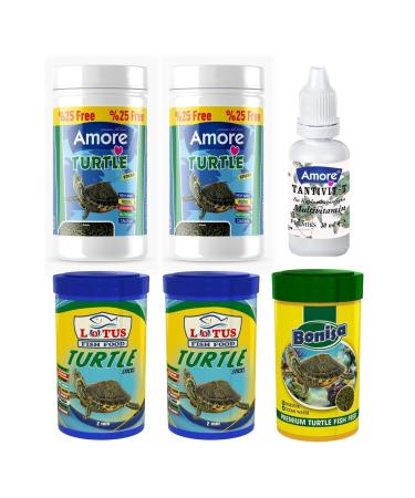 AMORE Turtle Food Sticks 2x125 ml Bonisa 100 ml Lotus 2x100ml Turtle Floating Food Multivitamin