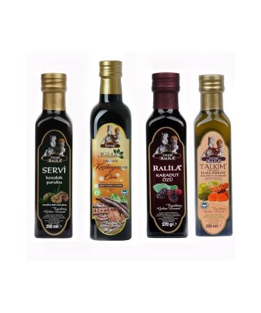 RALILA Organic Black Mulberry Extract Organic Carob Extract Ginger Turmeric Atom Cone Syrup 4'' Healing Kids Set