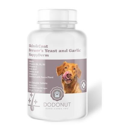DODONUT Happyderm Large and Medium Breed Dogs Biotin Added Skin and Coat Health Nutritional Supplement 100 Tablets