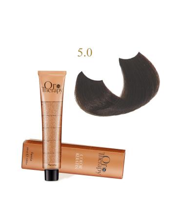 Fanola Oro Therapy 24k Color Keratin With Gold & Argan Oil 100ml (ammonia Free) 5.0 Light Chestnut