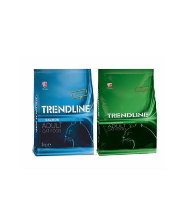 Trendline 2 Pack Adult Cat Food with Salmon 1kg + Chicken 1kg