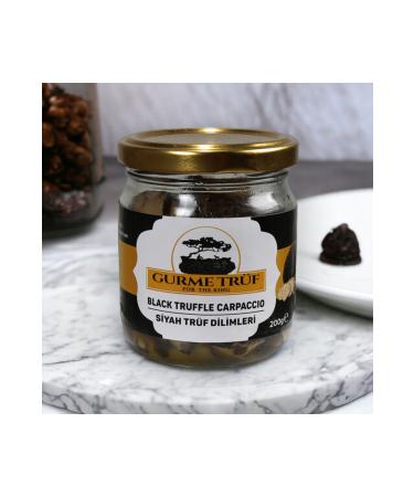 gourmet truffle Black Truffle Mushroom Slices carpaccio 200 gr tuber Aestivum Canned - Buy Online on GoSupps.com
