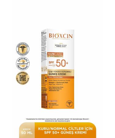Bioxcin Sun Care Spf 50 Very High Protection Sun Cream 50 ml Dry and Normal Skin - Collagen Hyaluronic Acid